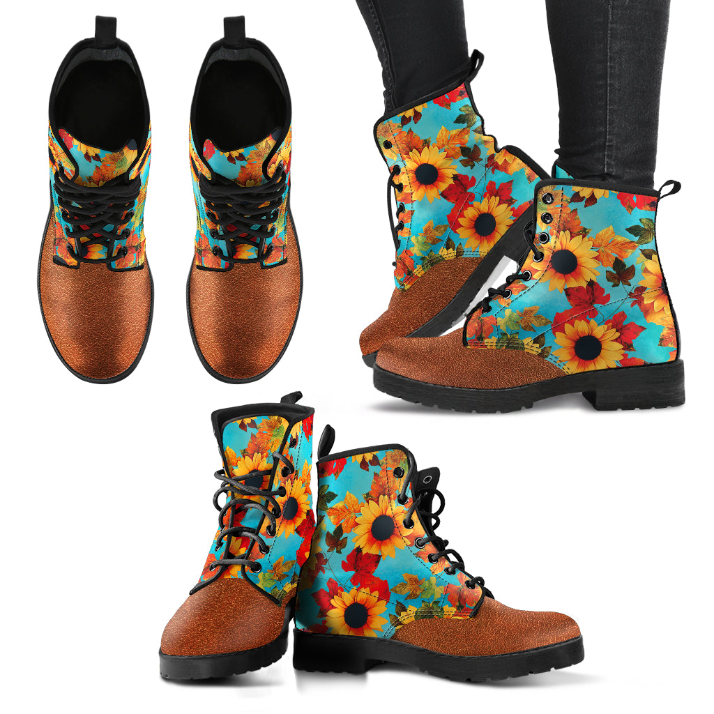 Sunflower Pattern Handcrafted Boots - - buy epic deals