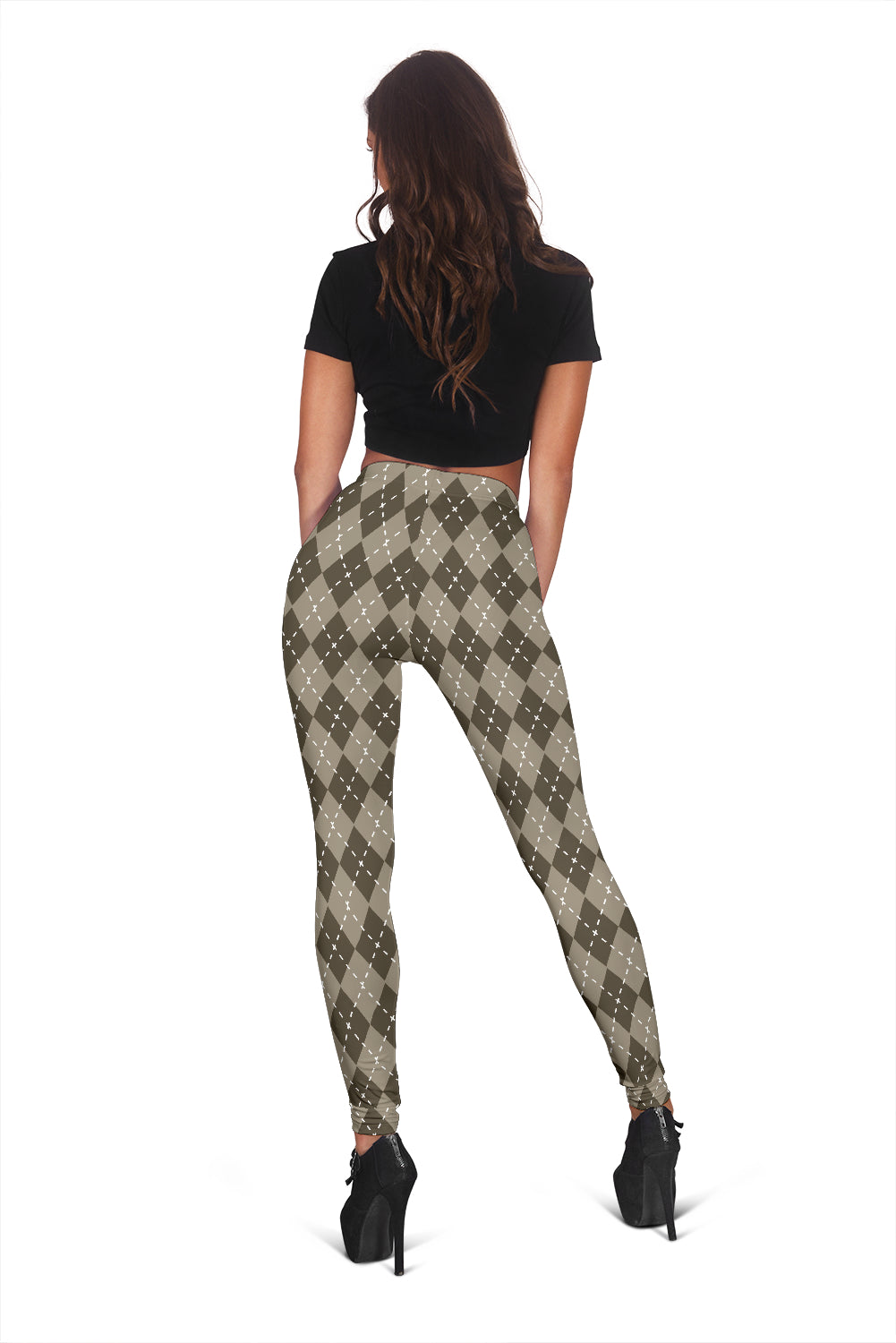 Chocolate Argyle Womens Leggings - Leggings - buy epic deals