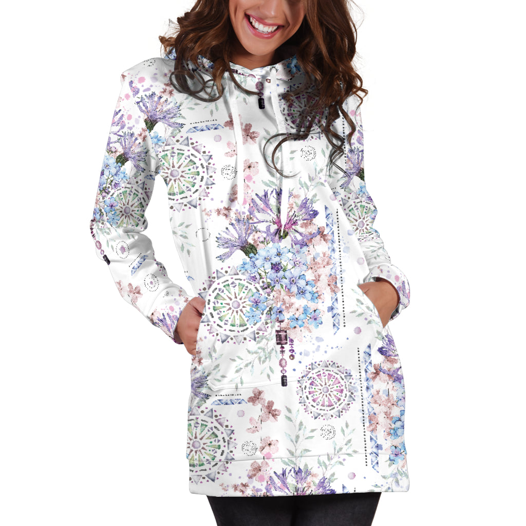 Floral Mandala Hoodie Dress - - buy epic deals