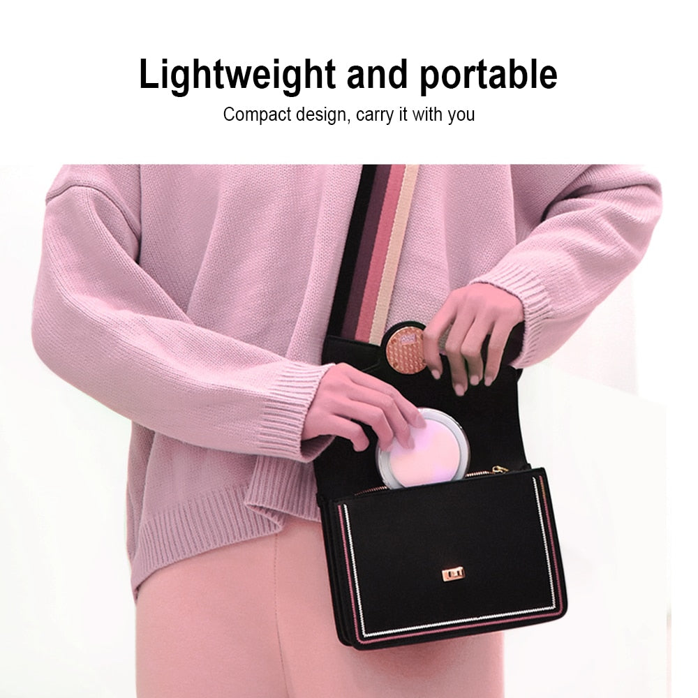 Portable Makeup Mirror with 1X 3X Magnification Dimmable Rechargeable LED Lights - - buy epic deals