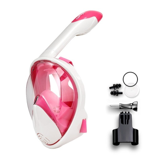 Snorkelling Diving Mask Full Face Anti Fog Underwater Snorkel Mask Set Swimming Mask with mount for Go Pro Style Cameras - Fitness - buy epic deals