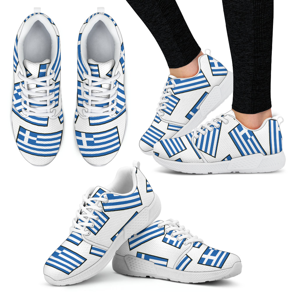 GREECE'S PRIDE! GREECE'S FLAGSHOE - Women's Athletic Sneaker (white bg - white strap) -  - buy epic deals