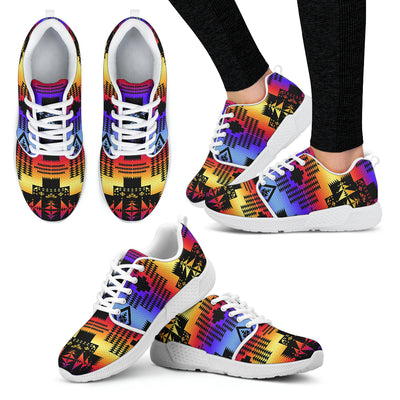 Seven Tribes Black with Sunset Women's Athletic Sneakers White Sole -  - buy epic deals