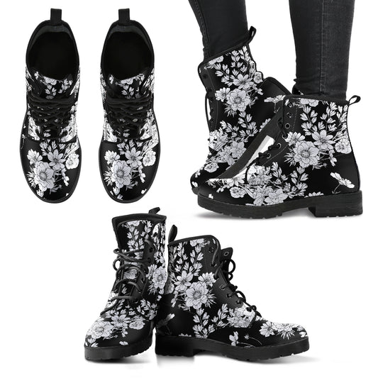 White Flowers Handcrafted Boots -  - buy epic deals