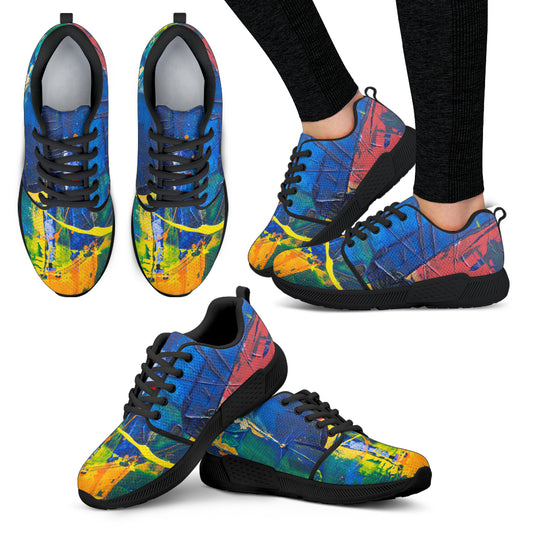 Women's Athletic Sneakers, Colorful Paint Motif -  - buy epic deals