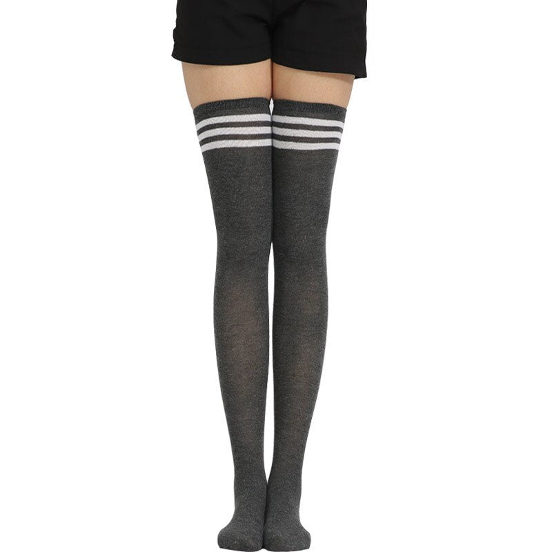 Sexy Striped Women's Thigh High Nylon Long Socks