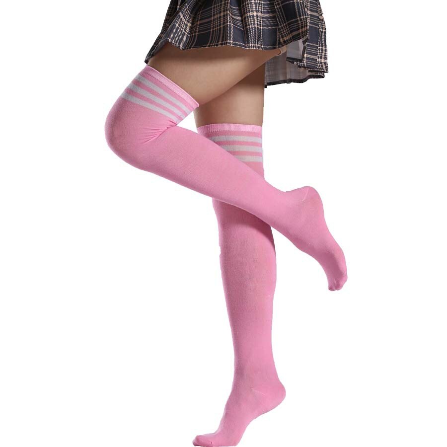 Sexy Striped Women's Thigh High Nylon Long Socks