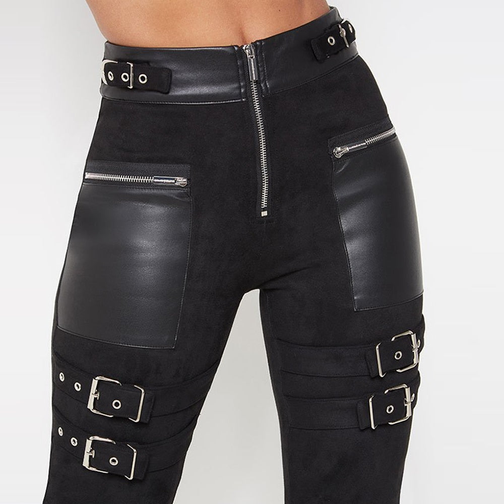 Super Sexy Faux Leather Goth Pencil Pants For Women