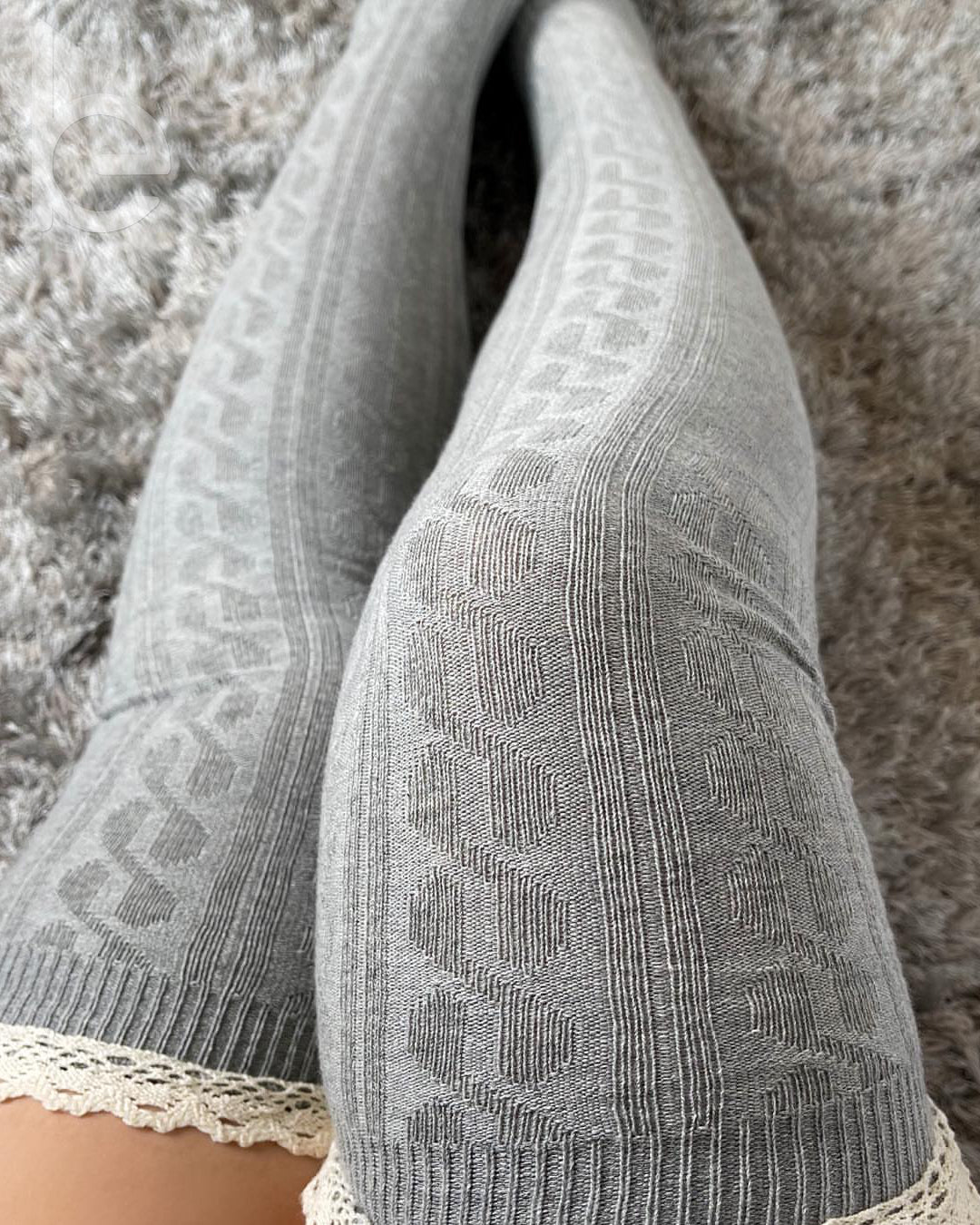 Ladies Thick Knee High Lace Socks