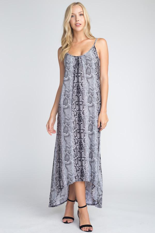 Women's Snakeskin Print Maxi Tank Dress - Women's Clothing - buy epic deals
