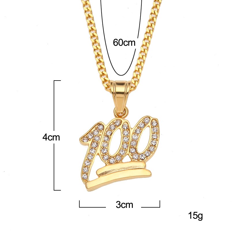 Gold Emoji 100 Logo Pendant Necklace - Pendant - buy epic deals