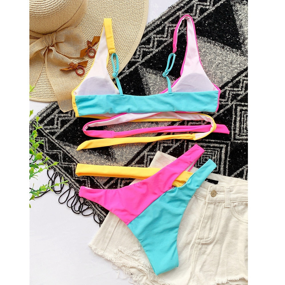 Sexy Cross Bandage Swimwear Bikini by Vigo Rashely