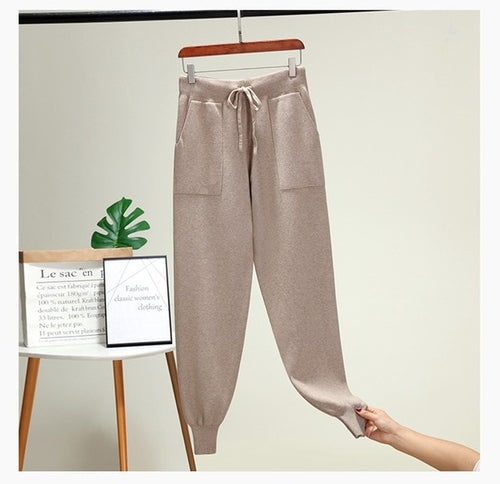Drawstring Knitted Harem Pants - Pants - buy epic deals