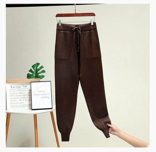 Drawstring Knitted Harem Pants - Pants - buy epic deals