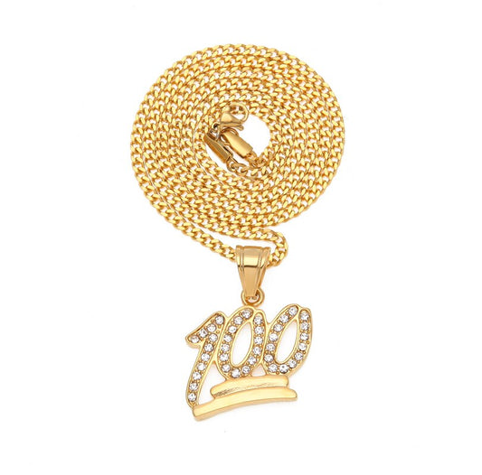 Gold Emoji 100 Logo Pendant Necklace - Pendant - buy epic deals