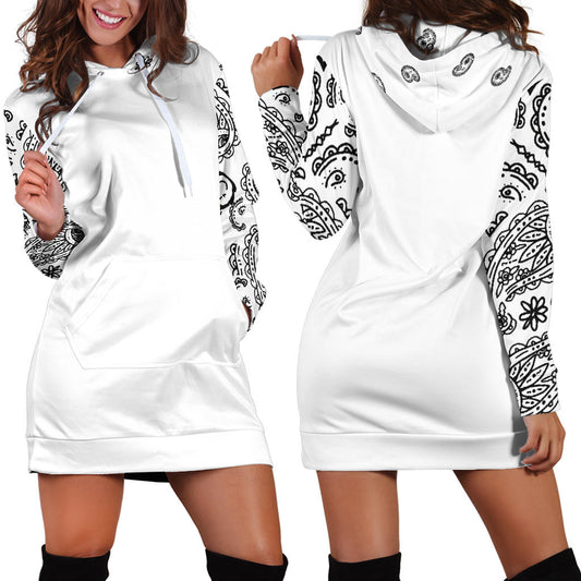 White Bandana Hoodie Dress