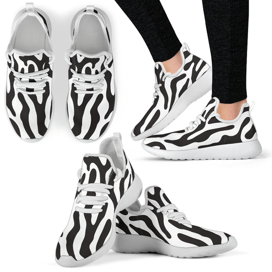 White  - Black and White Animal Pattern Mesh Knit Sneakers -  - buy epic deals