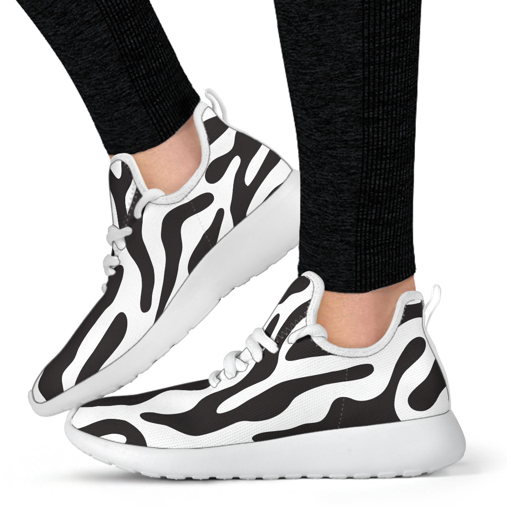 White  - Black and White Animal Pattern Mesh Knit Sneakers -  - buy epic deals