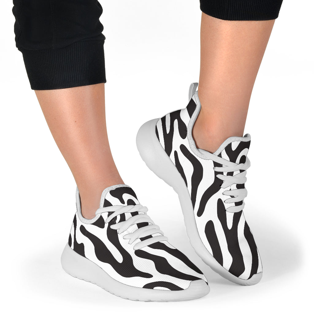 White  - Black and White Animal Pattern Mesh Knit Sneakers -  - buy epic deals