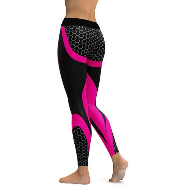 Mesh Pattern Print Comfortable Leggings For Women Slim Fitting Pants - Fitness - buy epic deals