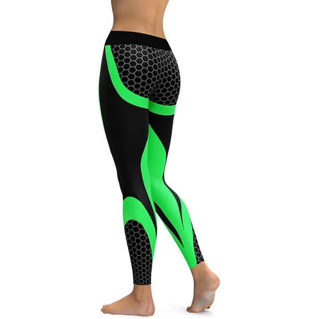 Mesh Pattern Print Comfortable Leggings For Women Slim Fitting Pants - Fitness - buy epic deals
