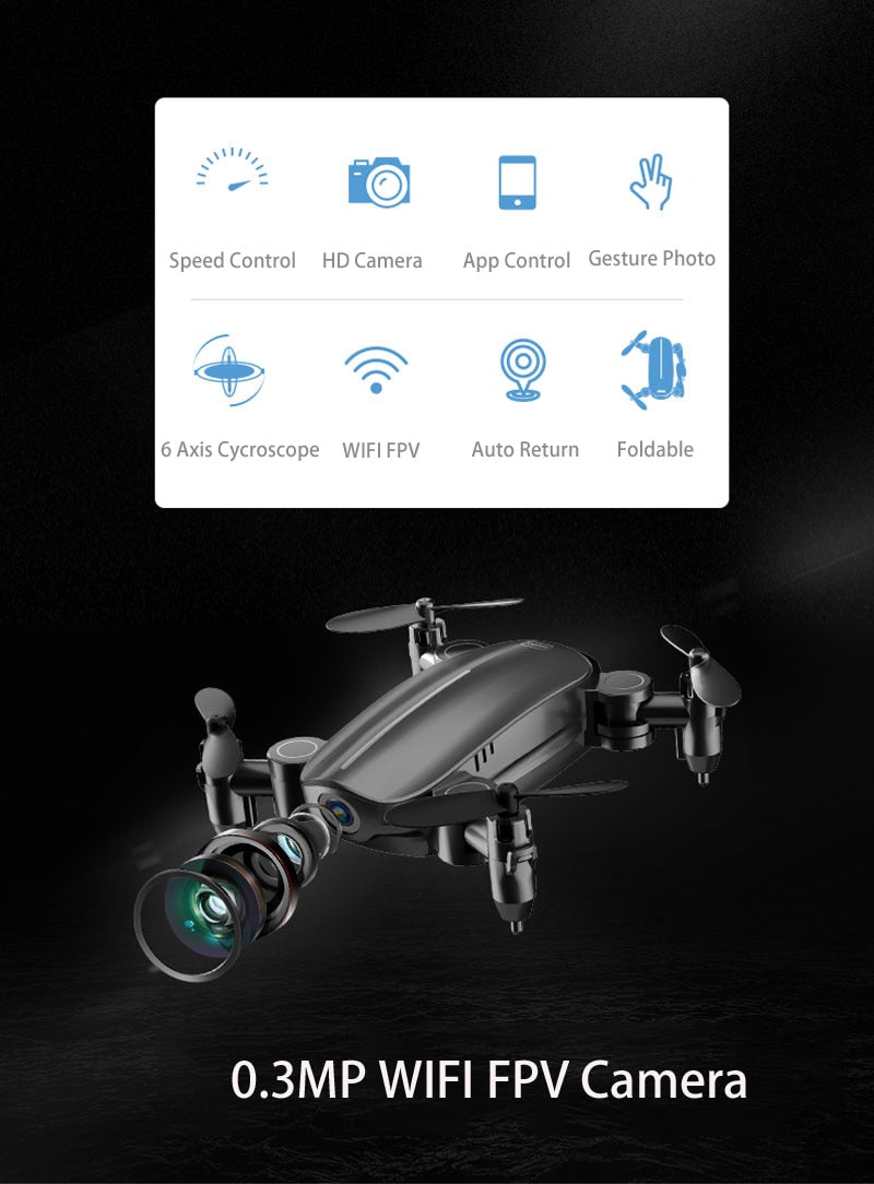 Foldable Mini Drone with HD Camera Radio Controlled Quadcopter with Altitude Hold - Accessories - buy epic deals