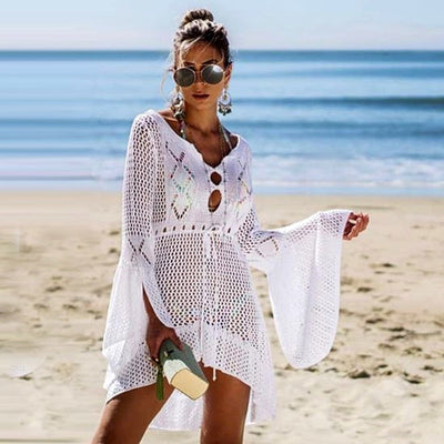 Women's Beach Swimsuit Cover-up Dress of Knitted Mesh -  - buy epic deals