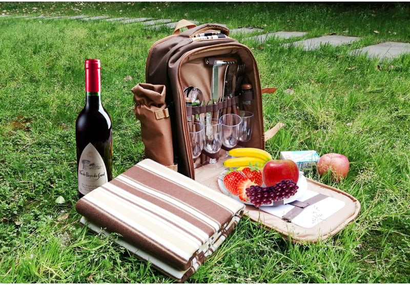 Picnic Backpack with Cutlery for 4 and Wine Bottle holder comes with Picnic Blanket - Accessories - buy epic deals