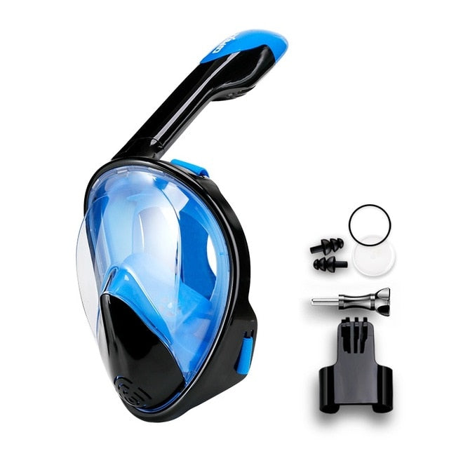 Snorkelling Diving Mask Full Face Anti Fog Underwater Snorkel Mask Set Swimming Mask with mount for Go Pro Style Cameras - Fitness - buy epic deals