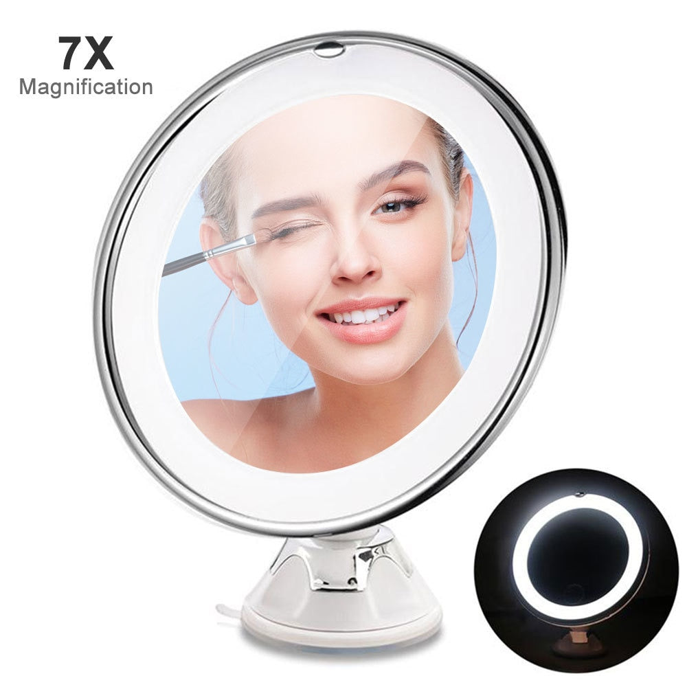 7X Magnifying Makeup Mirror LED Illuminated - 360 ° Rotating Cosmetic Mirror with Suction Cup Locking Base - Mirror - buy epic deals